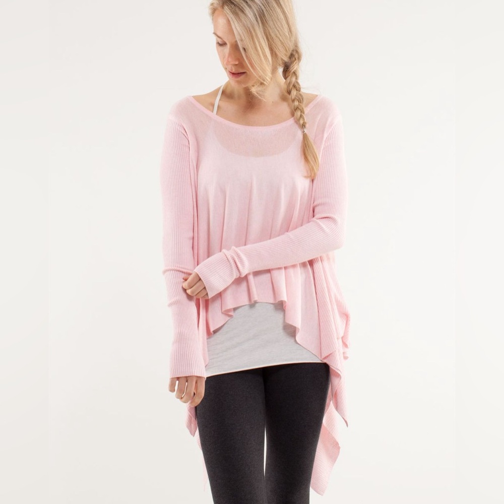 Lululemon Enlightened Pullover Top Heathered Blush Quartz
